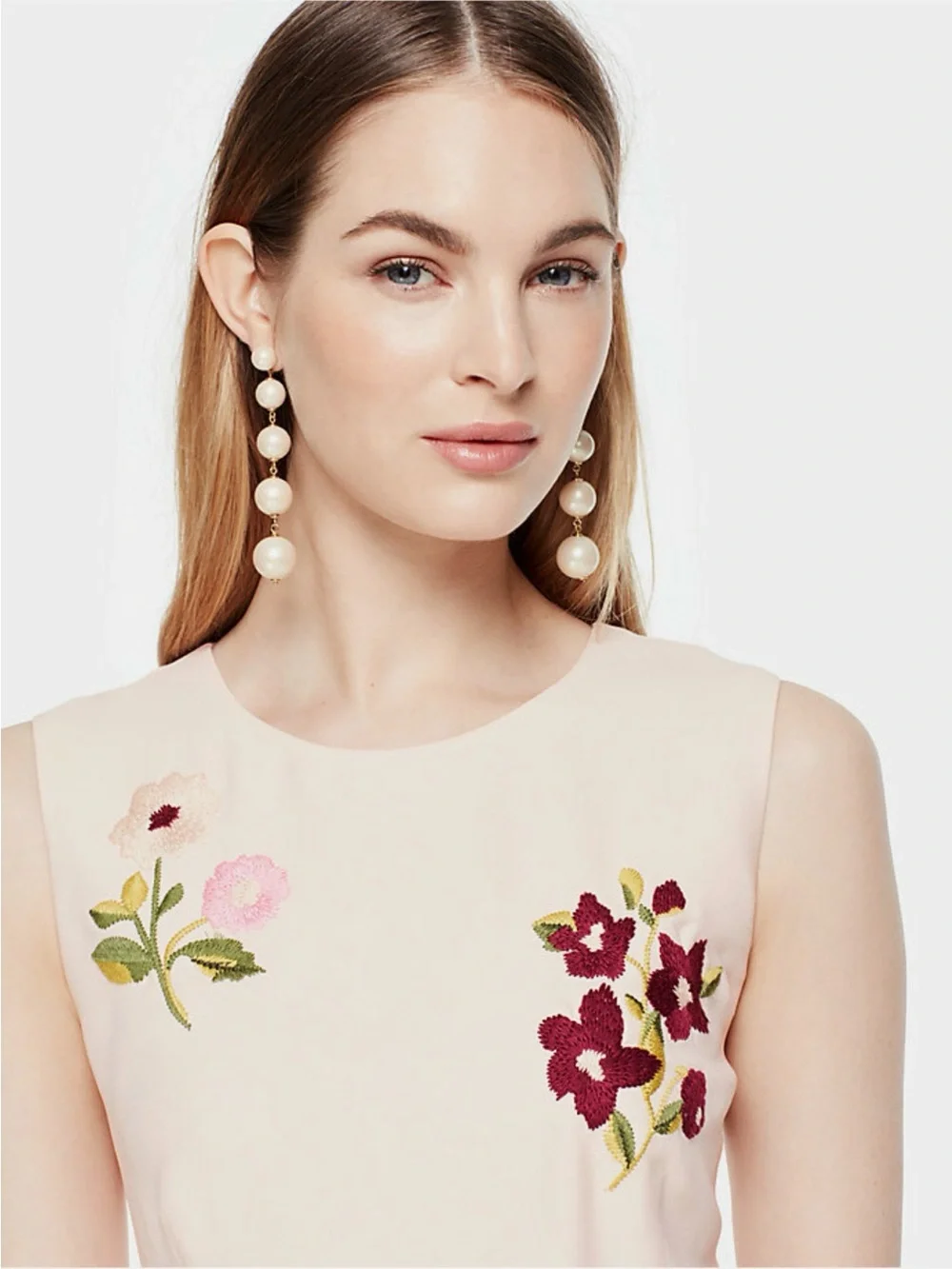 Kate Spade Floral Embroidered Dress in Rose Dew size 6